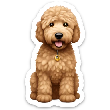 fluffy light brown golden doodle sticker