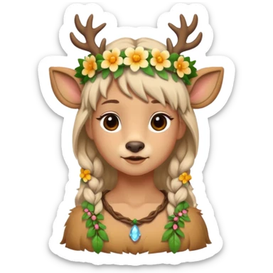 Adult Cute Druid human like fawn sticker