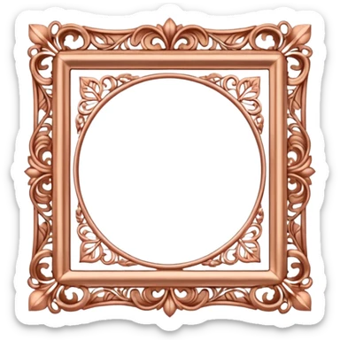  ornate vintage keepsake square rose gold frame sticker