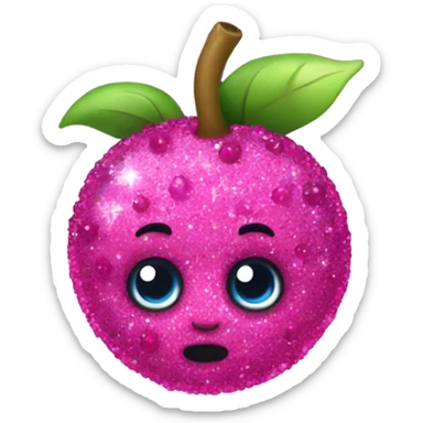 Hot pink blueberries with glitter  sticker