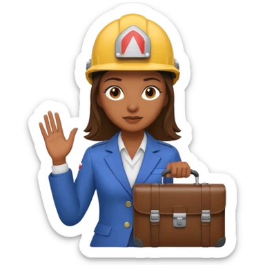 podrias hacer un emoji que represente a una mujer que trabaja de siso (seguridad y salud en el trabajo) sticker