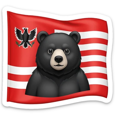 Berlin state flag with horizontal red white red stripes and a black bear in the center, simple and clear sticker