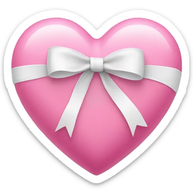pink heart with white bows surrounding sticker