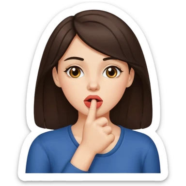 a brunette has her thumb in her mouth seductively  sticker