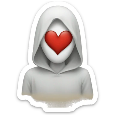 Heart with no face sticker