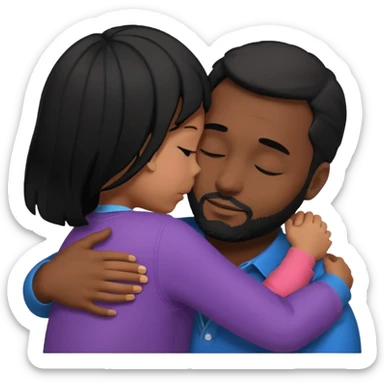 Silueta de Abrazo de apoyo de ae e hija sticker