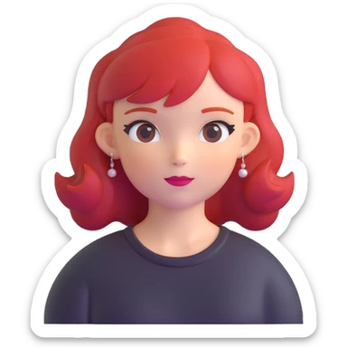 Y2K girl with red hair sticker
