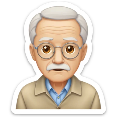 stylish old man portrait sticker