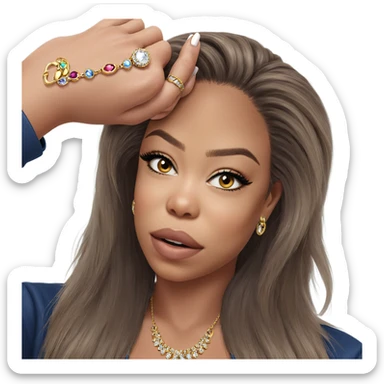 portrait of a girl with jewelry sticker