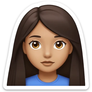 girl with light brown skin, dark eyes and dark straight long hair sticker