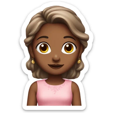 Cute girl with pink dress  sticker