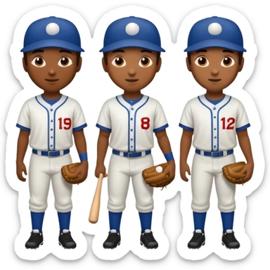 amigos jugando baseball solo hombres de un solo color  sticker