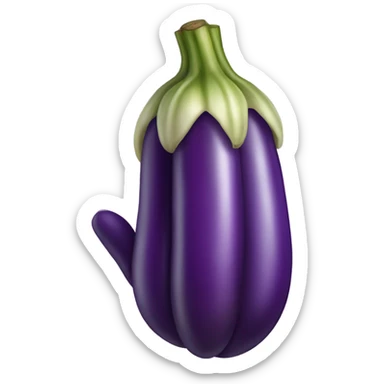 Hand with eggplants fingers sticker