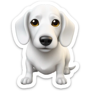 White sausage dog by Christmas tree  sticker