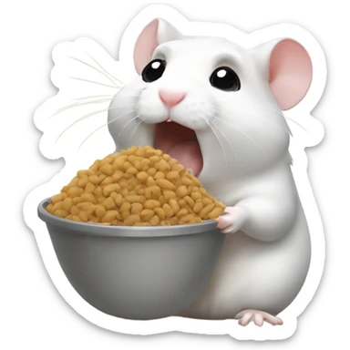 Hamster eating kibble sticker