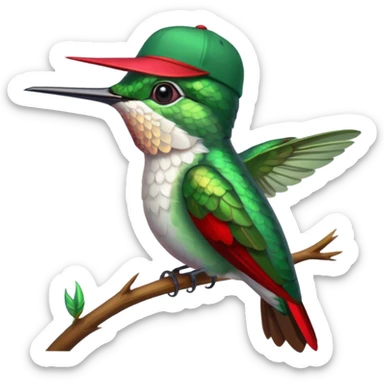 Un colibri con birrete sticker