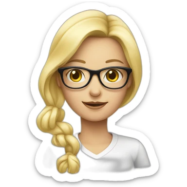 blond girl in the glasses has money in her hand sticker