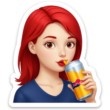 girl sipping redbull sticker