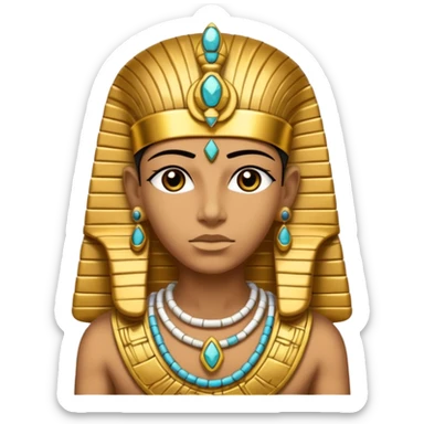 Mummy Pharaoh: Bandaged body with golden headdress and jeweled amulet.
 sticker