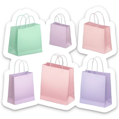 Pastel rose Shopping bags sticker