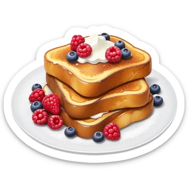 French toast with powdered sugar and berries sticker