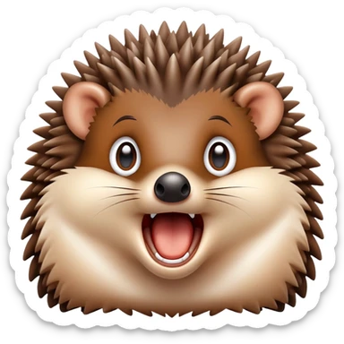 Cute screaming hedgehog  sticker