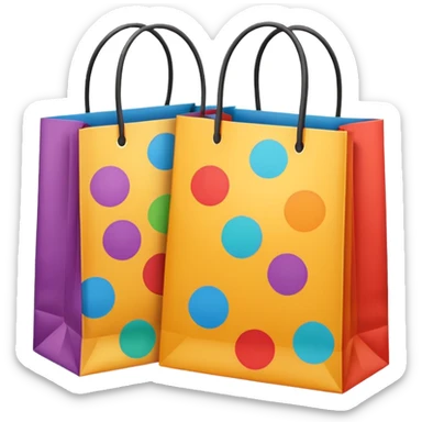 2 aesthetic shopping bag with pattern sticker