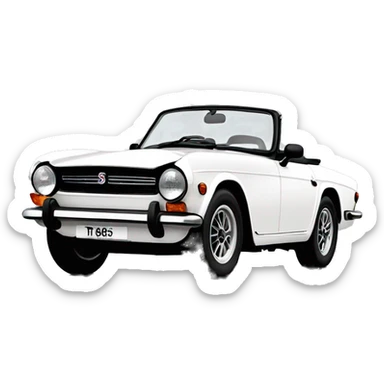 Triumph TR6 white sticker