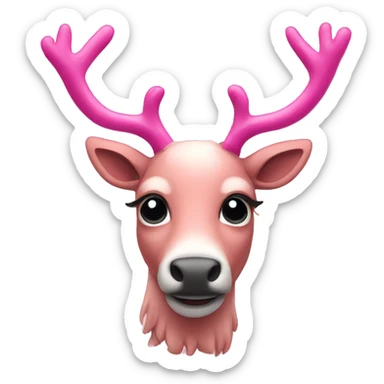 pink reindeer  sticker