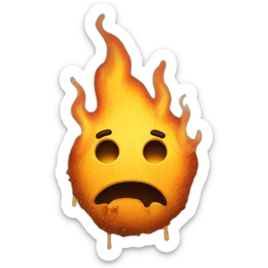crusty emoji face burned dying sticker