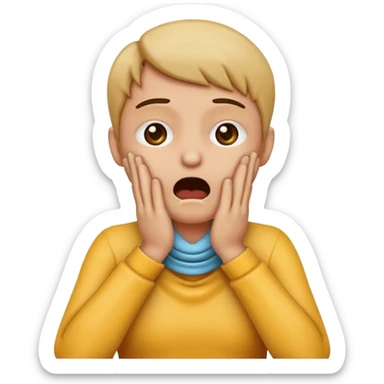 Emoji with hands over throat sticker