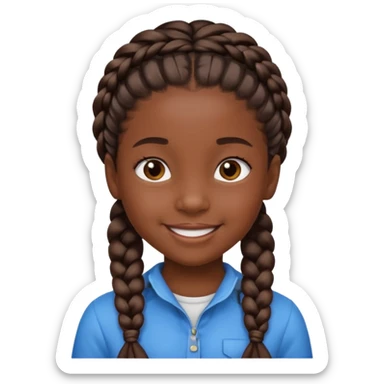 black girl kid with braided sticker