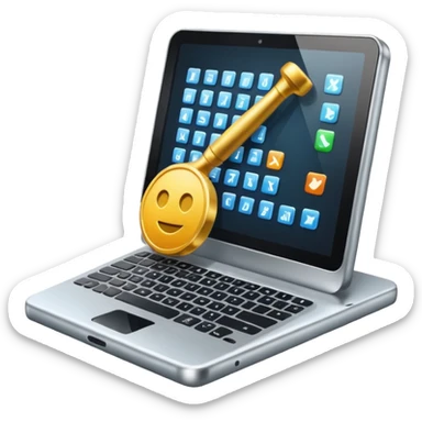 coding development icon with balise sticker