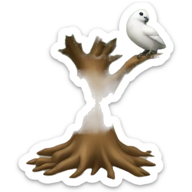 un arbre avec un oiseau  sticker