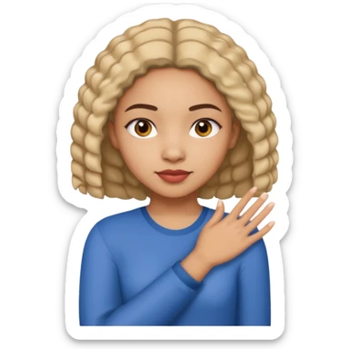 mixed girl with hand on shoulders sticker