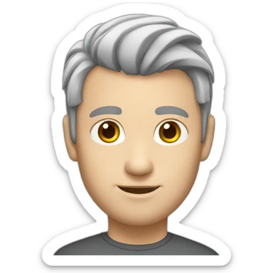 White man with grey pony tail sticker