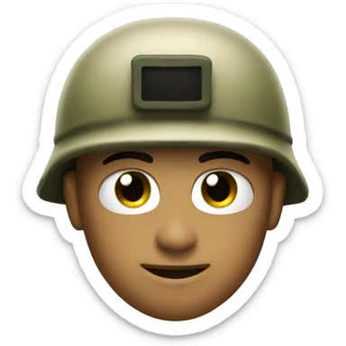 Salute emoji with army helment  sticker