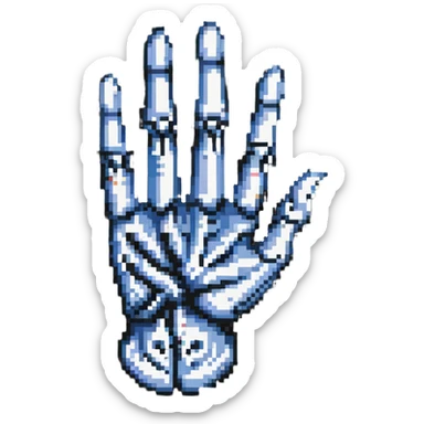 skeleton palm sticker