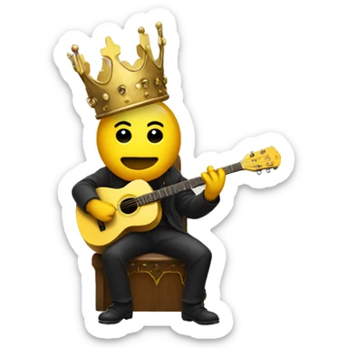 yellow king playing guitar sitting on a Thorne  sticker