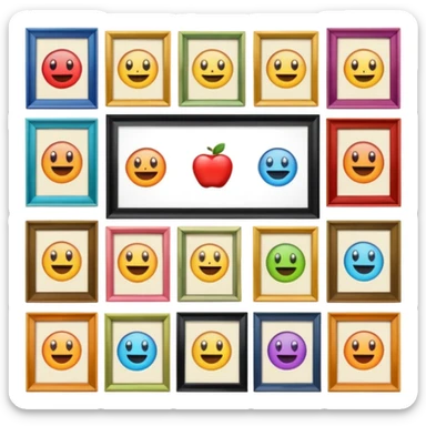 a few pictures on the wall without other onjects sticker