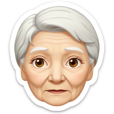 She was an old lady, about 80 years old sticker