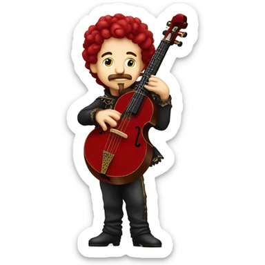 Vivaldi standing Baroque Red old chibi banjo sticker