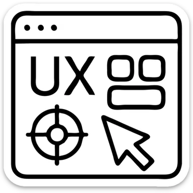 UX design icon, 24 by 24 px, 1 px stroke sticker