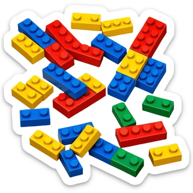 Legos building brick by brick sticker