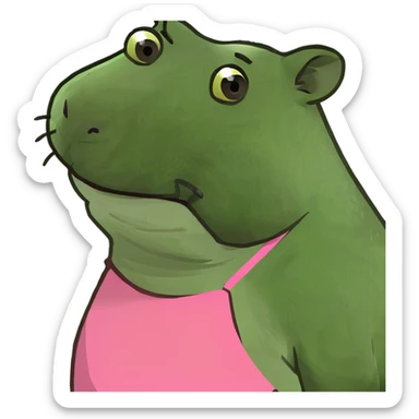 cute capybara in a pink dress sticker