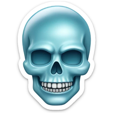 a skull emoji and ice that makes it look very cool and toug sticker
