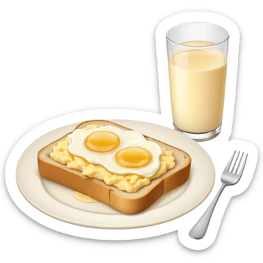 Breakfast ( bread + egg + glass of milk) sticker