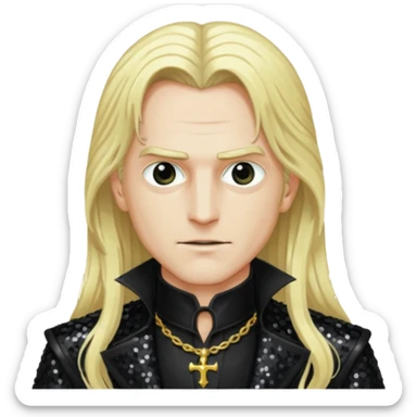 Count Alucard with long blonde hair and black sequin outfit sticker