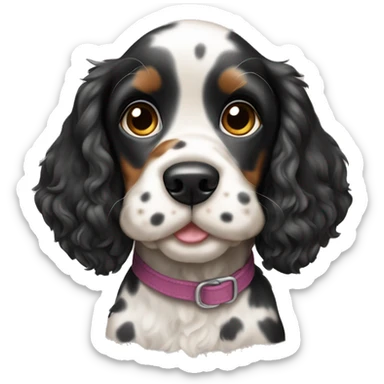 Spotted cocker spaniel puppy sticker