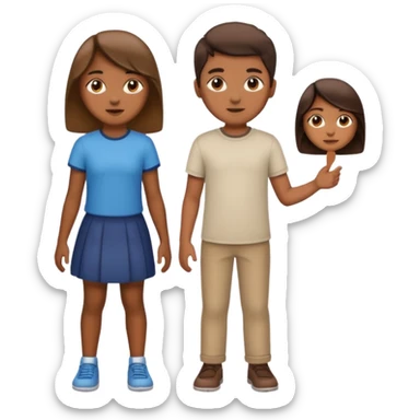 Happy Victory day। A banner is standing with a boy on one side and a girl on the other. sticker